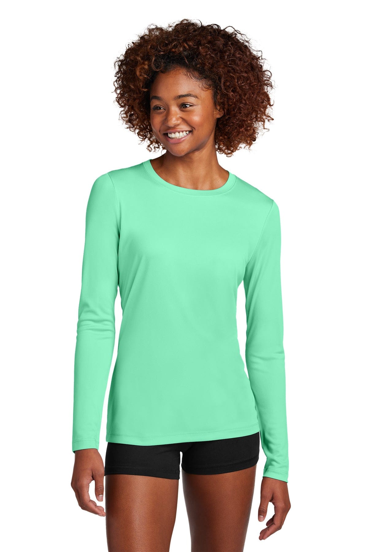 Sport-Tek ® Women's Posi-UV ® Pro Long Sleeve LST420LS in Bright Seafoam