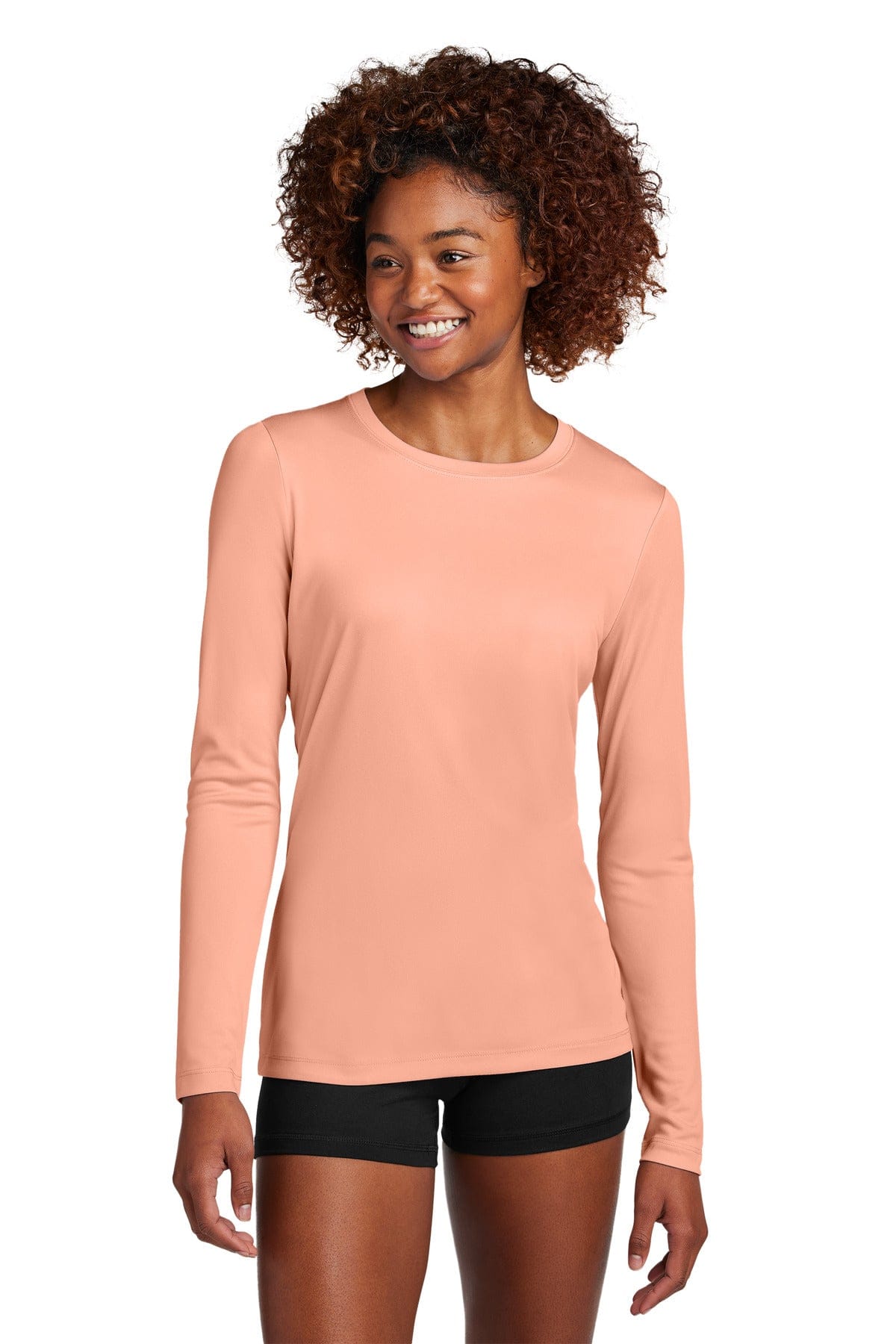 Sport-Tek ® Women's Posi-UV ® Pro Long Sleeve LST420LS in Soft Coral