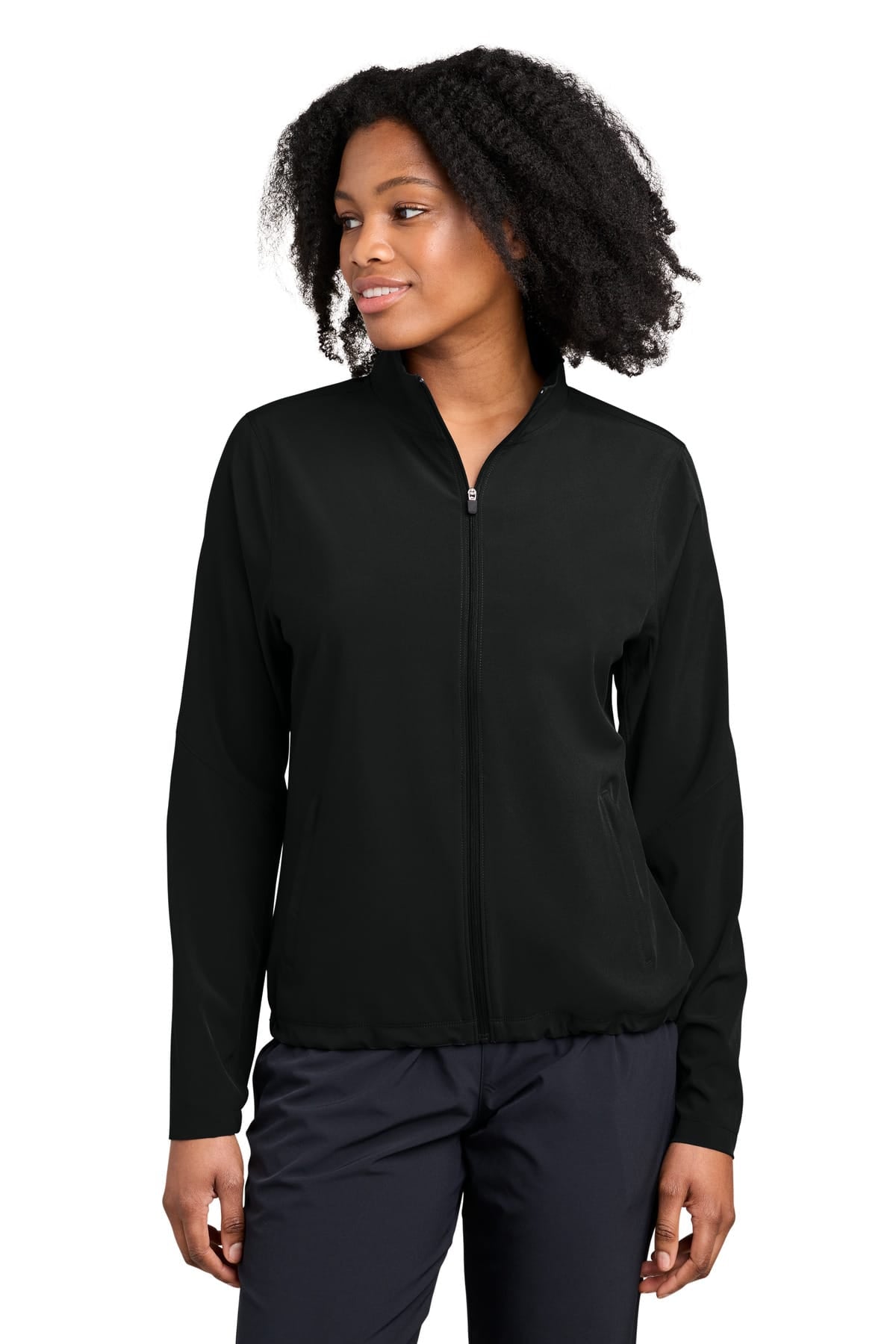 Sport-Tek LST480 XS / Black Sport-Tek LST480 Women's Stretch Woven Jacket, 3.5 oz