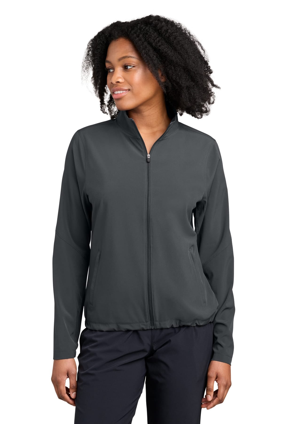 Sport-Tek LST480 XS / Iron Grey Sport-Tek LST480 Women's Stretch Woven Jacket, 3.5 oz