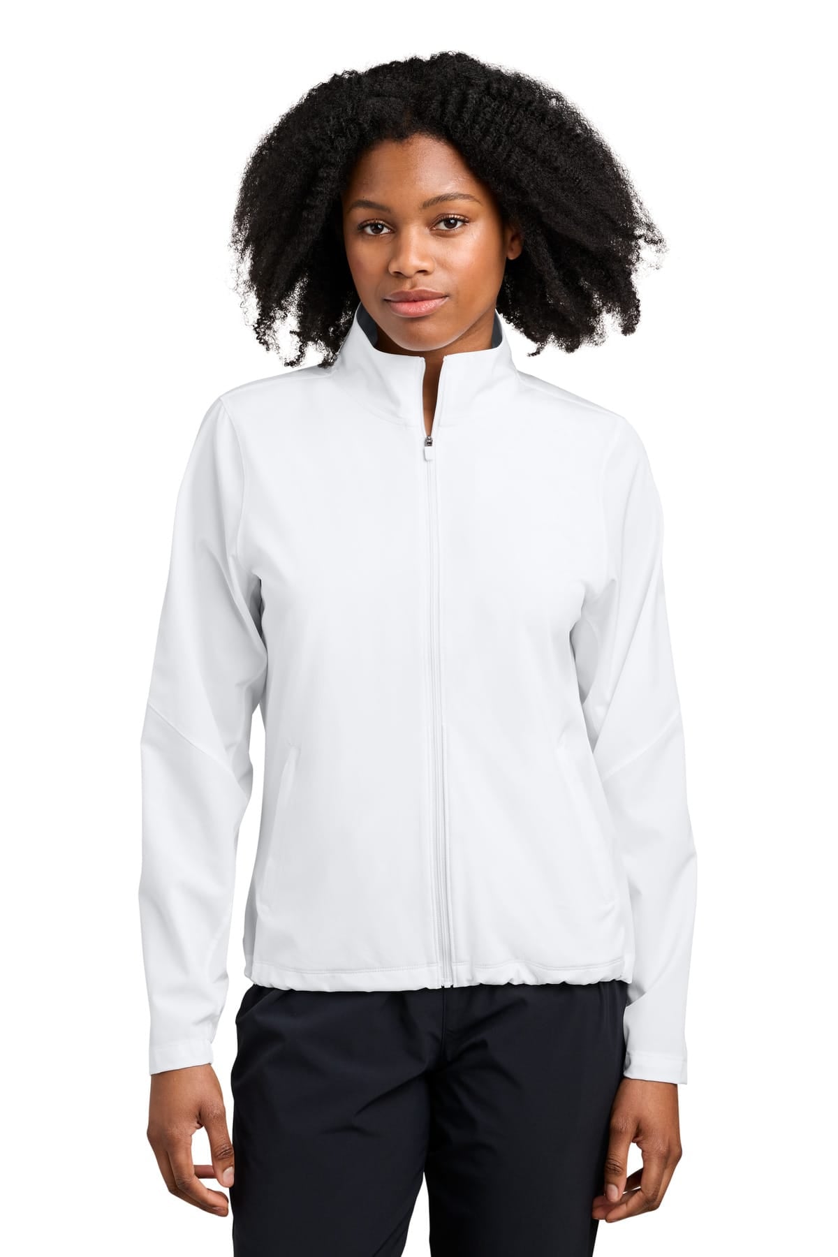 Sport-Tek LST480 XS / White Sport-Tek LST480 Women's Stretch Woven Jacket, 3.5 oz