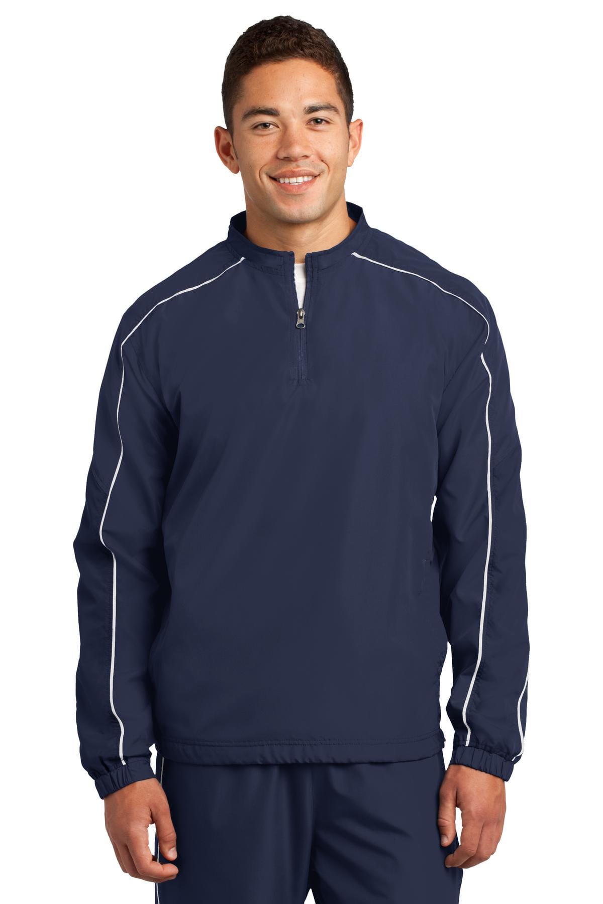 Sport-Tek Outerwear DISCONTINUED  Sport-Tek ®  Piped Colorblock 1/4-Zip Wind Shirt. JST64