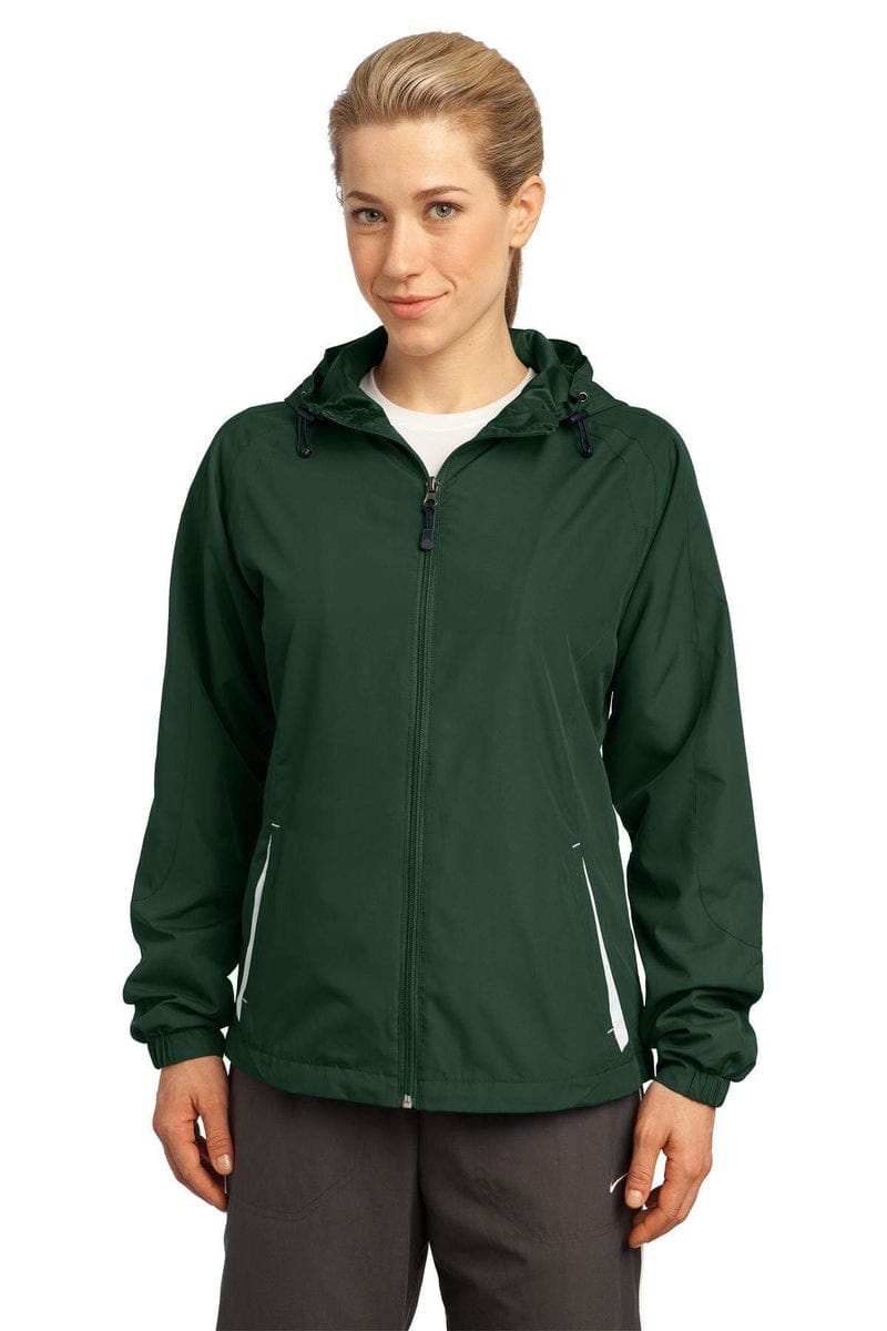 Sport-Tek Outerwear Sport-Tek ®  Ladies Colorblock Hooded Raglan Jacket. LST76