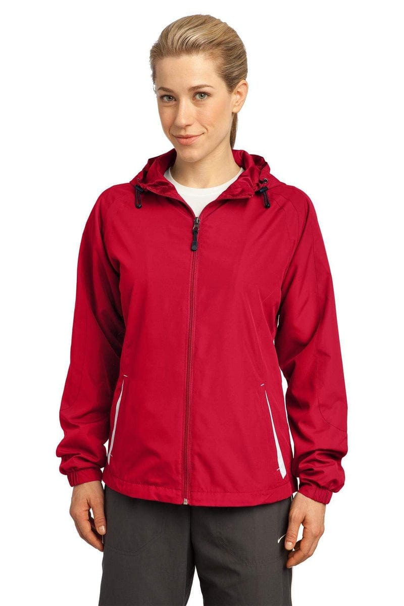 Sport-Tek Outerwear Sport-Tek ®  Ladies Colorblock Hooded Raglan Jacket. LST76