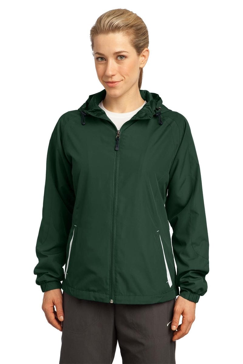 Sport-Tek Outerwear Sport-Tek ®  Ladies Colorblock Hooded Raglan Jacket. LST76