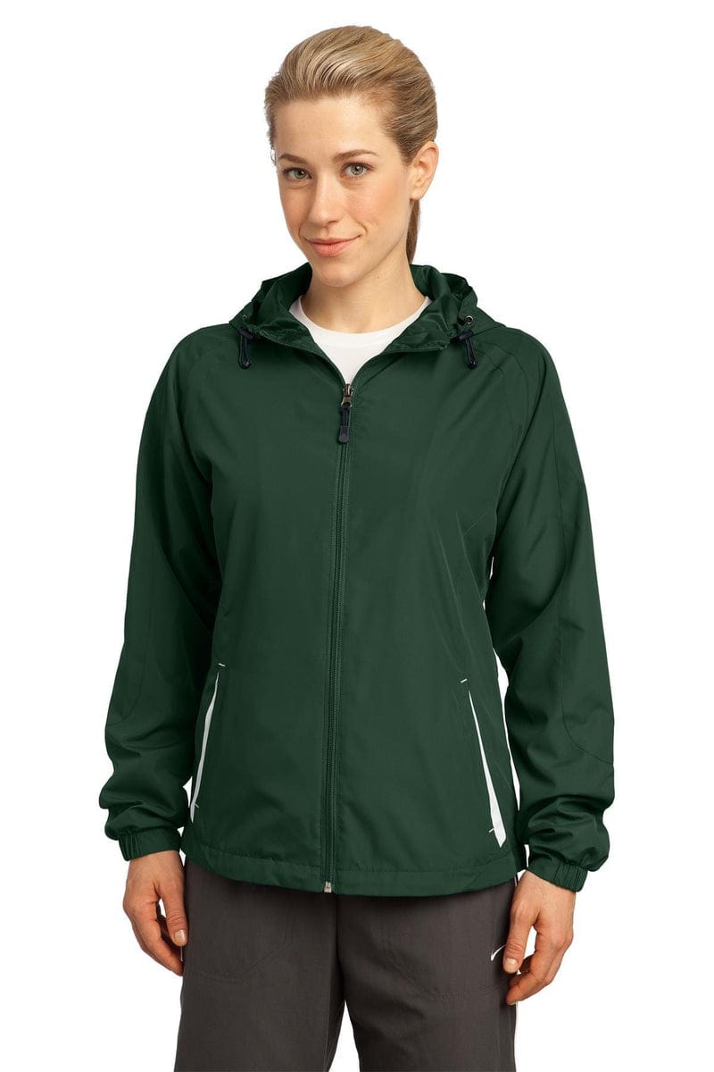 Sport-Tek Outerwear Sport-Tek ®  Ladies Colorblock Hooded Raglan Jacket. LST76
