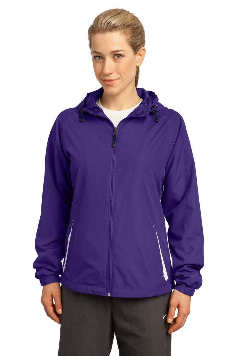Sport-Tek Outerwear Sport-Tek ®  Ladies Colorblock Hooded Raglan Jacket. LST76