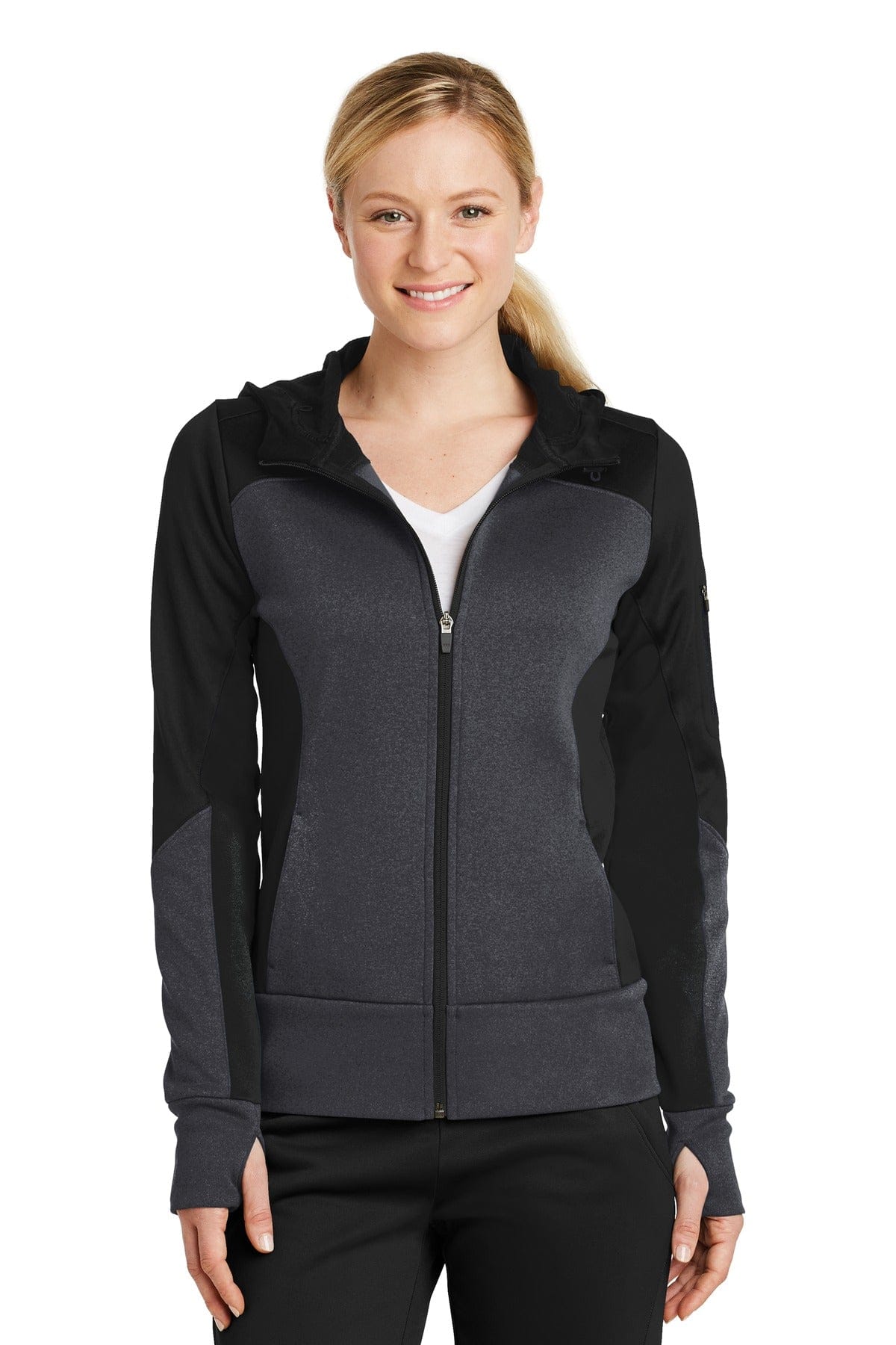 Sport-Tek Outerwear Sport-Tek LST245: Ladies Tech Fleece Colorblock Full-Zip Hooded Jacket