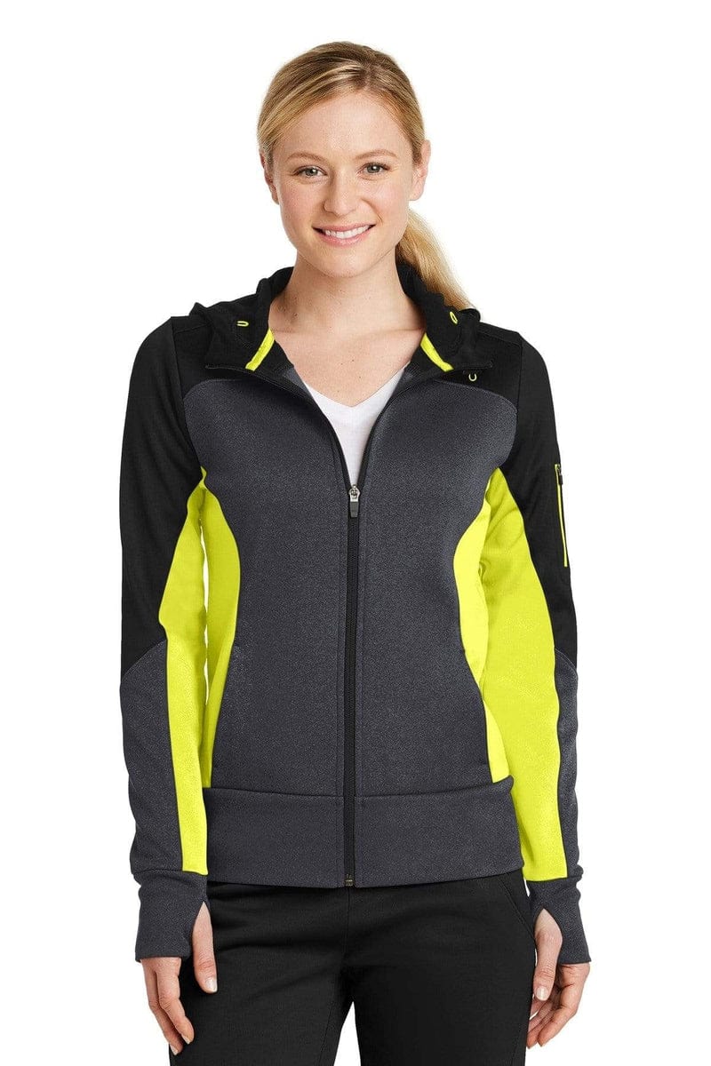 Sport-Tek Outerwear Sport-Tek LST245: Ladies Tech Fleece Colorblock Full-Zip Hooded Jacket
