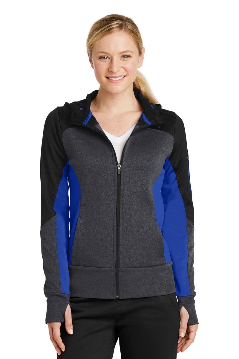 Sport-Tek Outerwear Sport-Tek LST245: Ladies Tech Fleece Colorblock Full-Zip Hooded Jacket