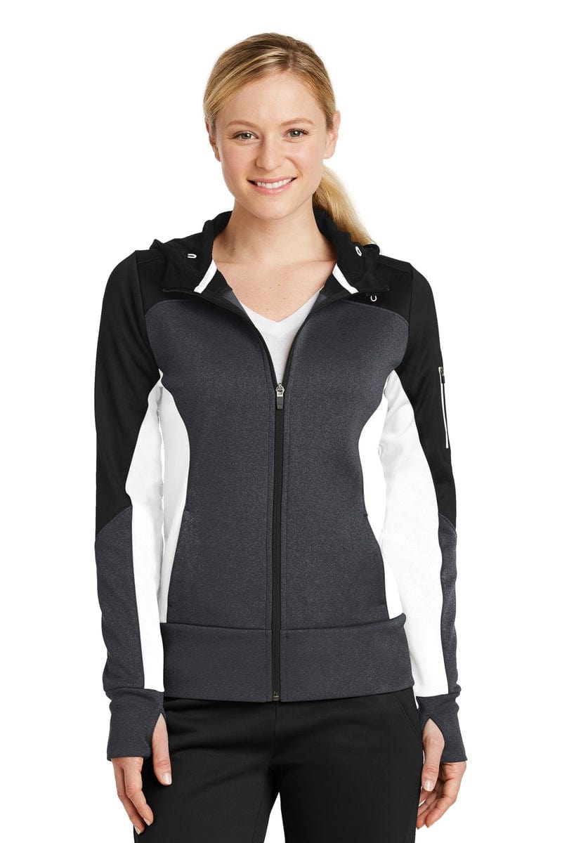 Sport-Tek Outerwear Sport-Tek LST245: Ladies Tech Fleece Colorblock Full-Zip Hooded Jacket