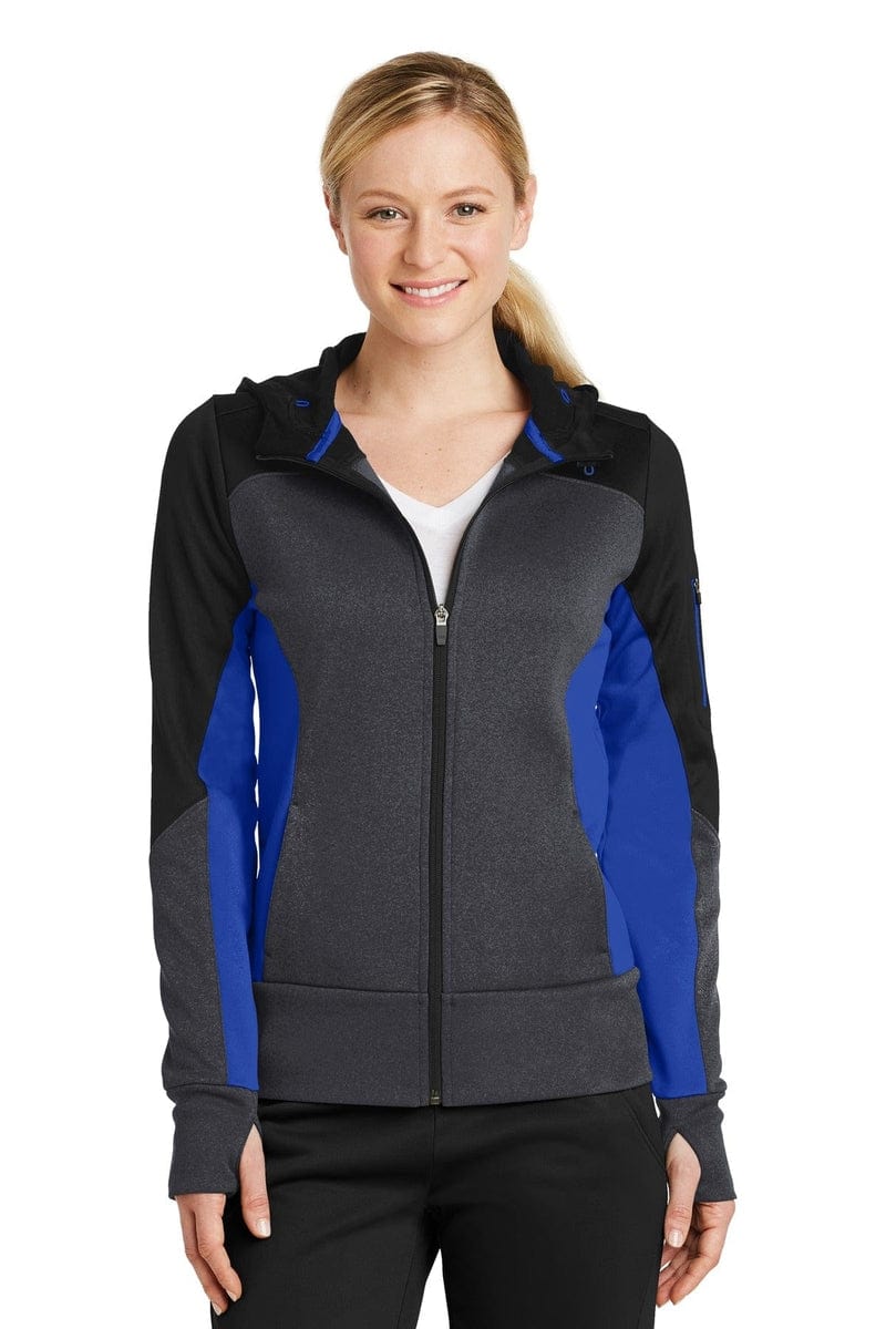 Sport-Tek Outerwear Sport-Tek LST245: Ladies Tech Fleece Colorblock Full-Zip Hooded Jacket