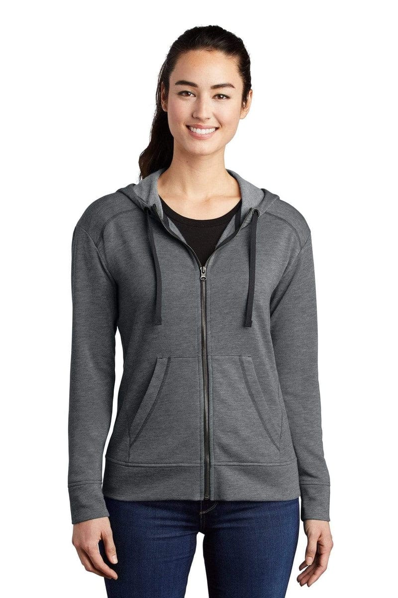 Sport-Tek Outerwear Sport-Tek LST293: Ladies PosiCharge Tri-Blend Wicking Fleece Full-Zip Hooded Jacket