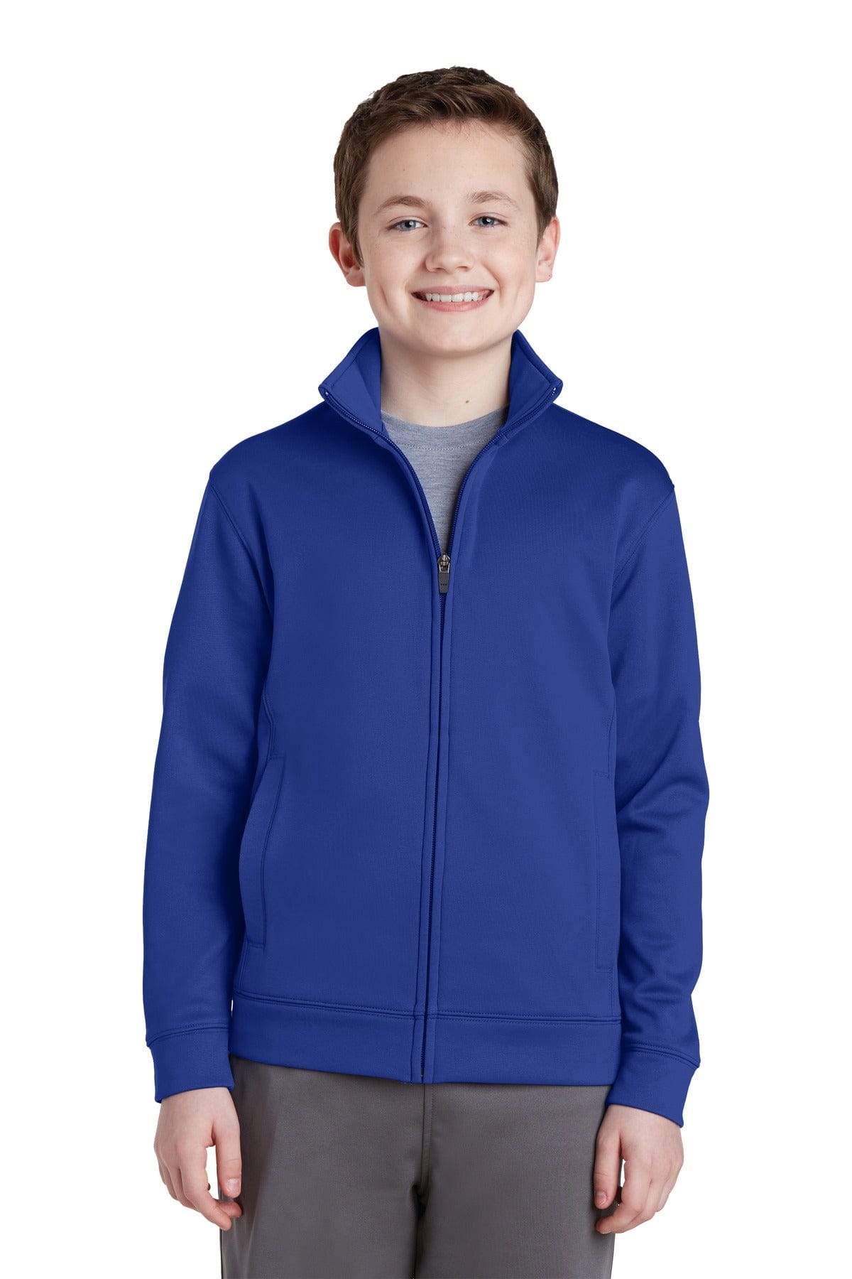 Sport-Tek Outerwear Sport-Tek YST241: Youth Sport-Wick Fleece Full-Zip Jacket