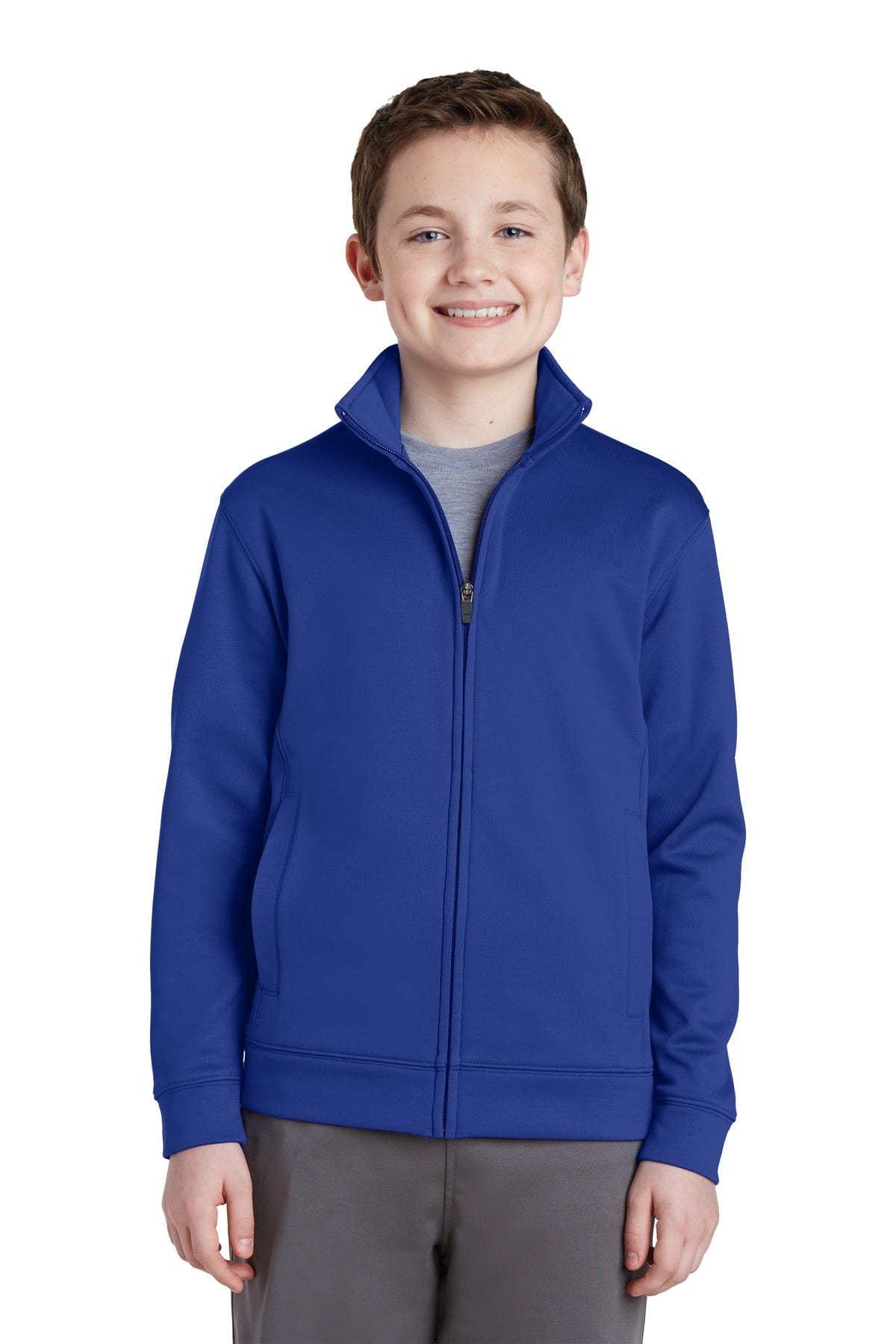 Sport-Tek Outerwear Sport-Tek YST241: Youth Sport-Wick Fleece Full-Zip Jacket