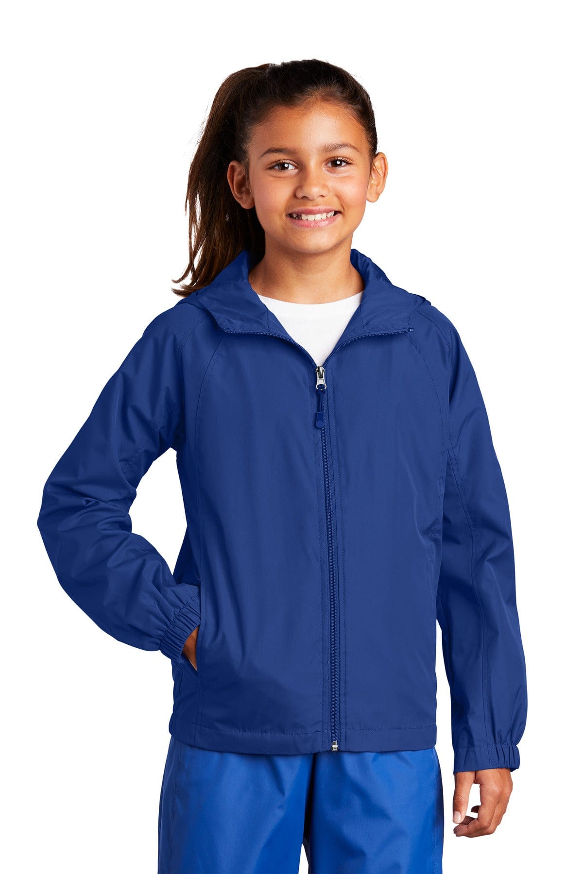 Sport-Tek Outerwear Sport-Tek YST73: Youth Hooded Raglan Jacket