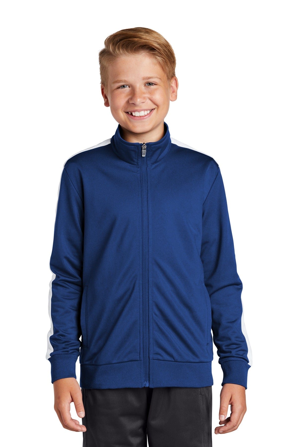 Sport-Tek Outerwear Sport-Tek YST94 Youth Tricot Track Jacket
