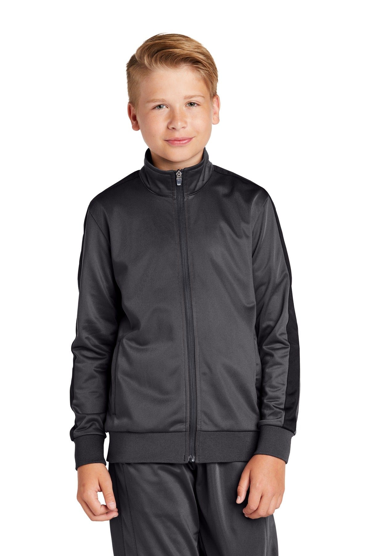 Sport-Tek Outerwear Sport-Tek YST94 Youth Tricot Track Jacket