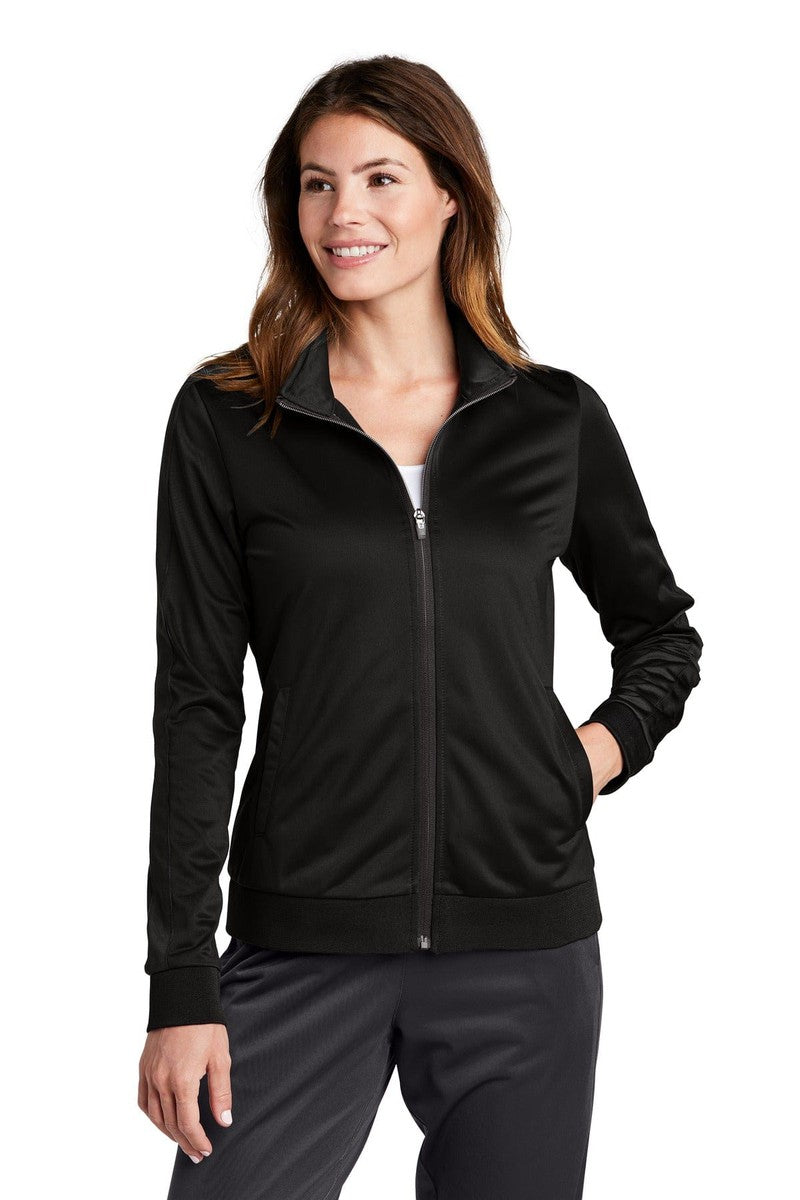 Sport-Tek Outerwear XS / Black/ Black Sport-Tek LST94: Ladies Tricot Track Jacket
