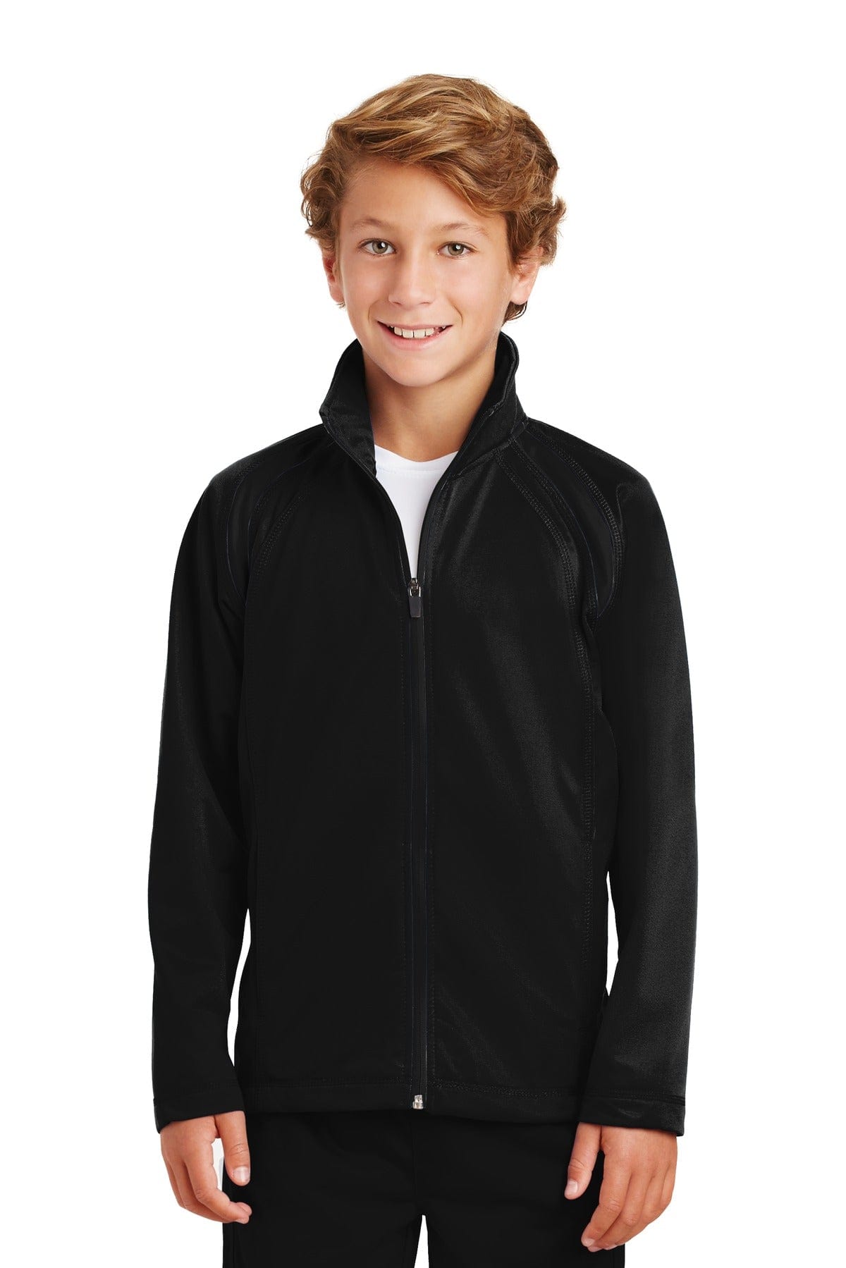 Sport-Tek Outerwear XS / Black/ Black Sport-Tek ®  Youth Tricot Track Jacket. YST90