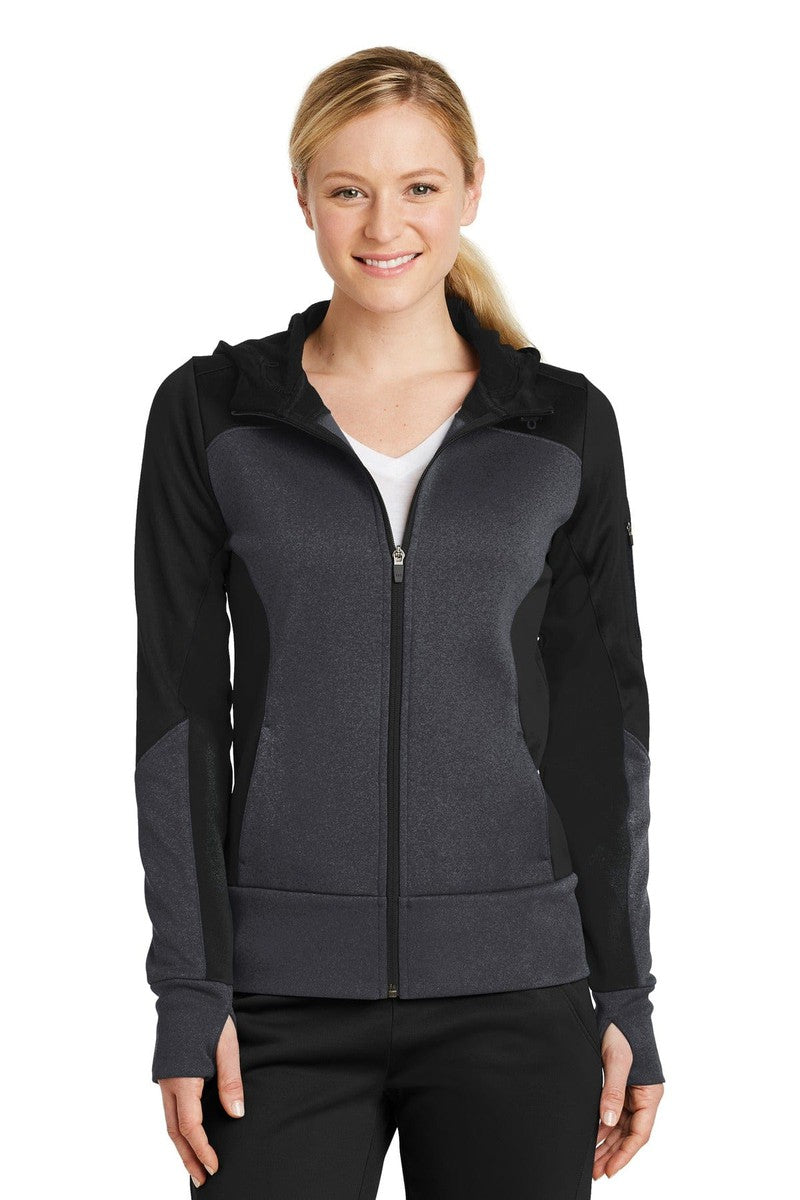 Sport-Tek Outerwear XS / Black/ Graphite Heather/ Black Sport-Tek LST245: Ladies Tech Fleece Colorblock Full-Zip Hooded Jacket