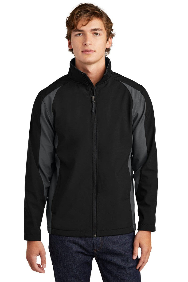 Sport-Tek Outerwear XS / Black/ Iron Grey Sport-Tek St970: Colorblock Soft Shell Jacket
