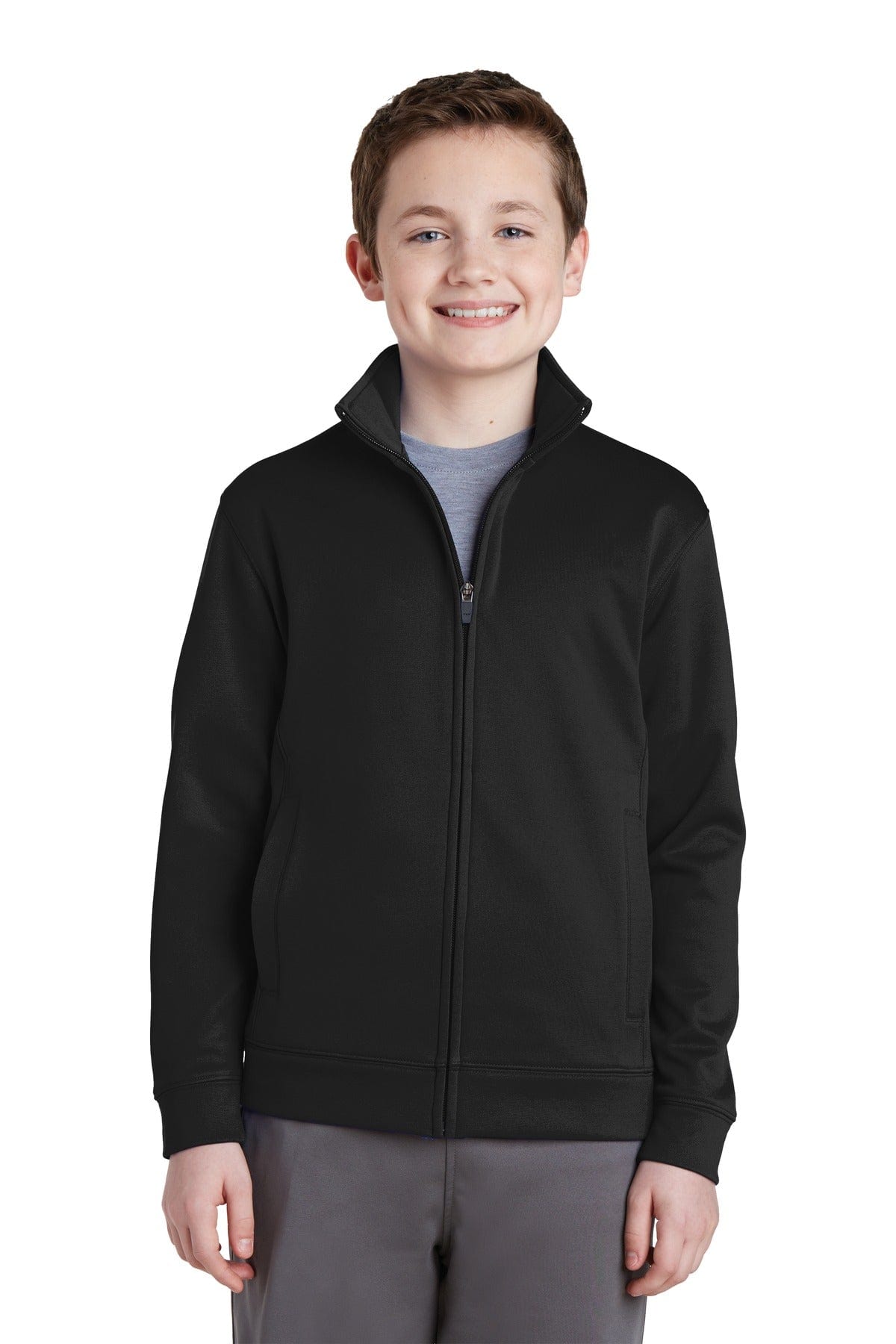 Sport-Tek Outerwear XS / Black Sport-Tek YST241: Youth Sport-Wick Fleece Full-Zip Jacket
