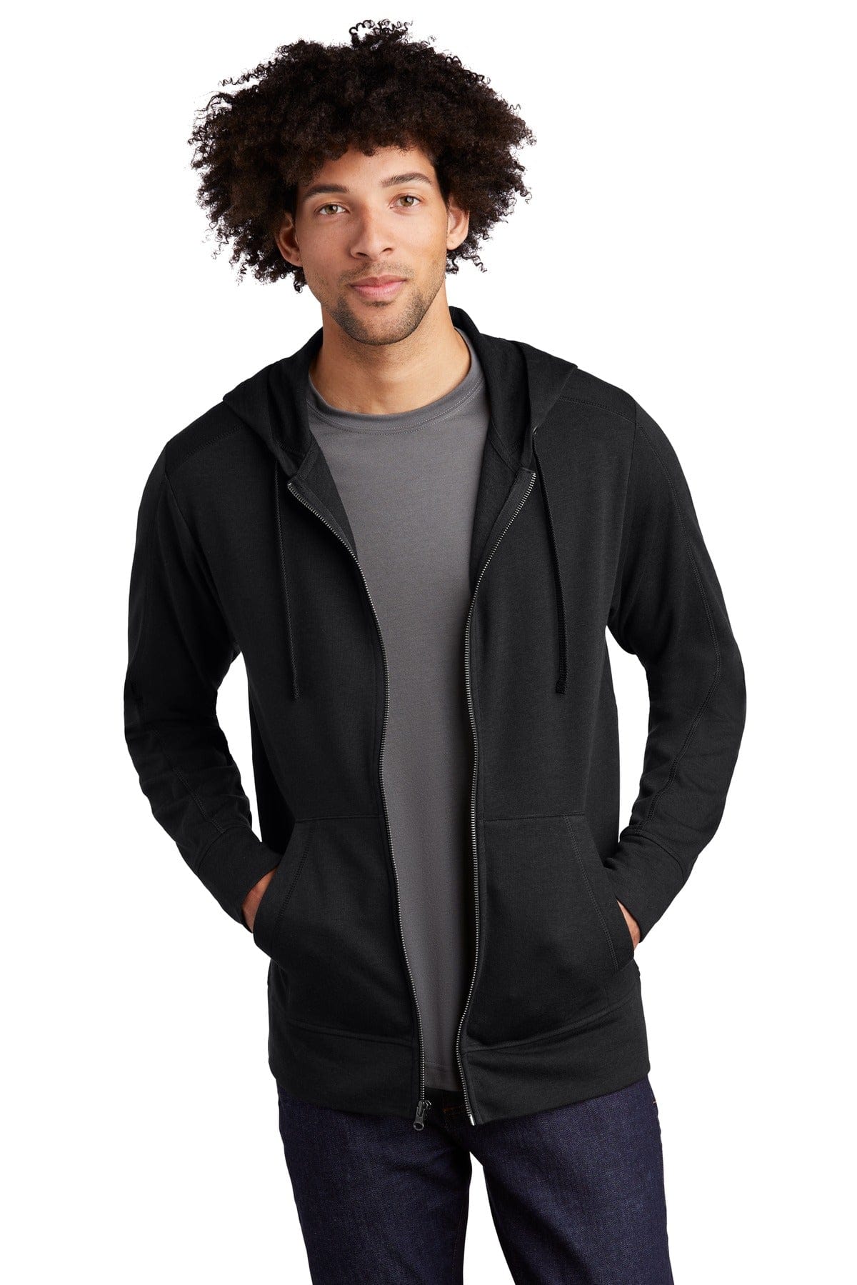 Sport-Tek Outerwear XS / Black Triad Solid Sport-Tek ST293: PosiCharge Tri-Blend Wicking Fleece Full-Zip Hooded Jacket