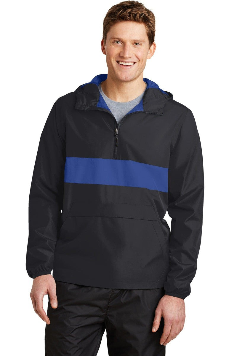 Sport-Tek Outerwear XS / Black/ True Royal Sport-Tek JST65: Zipped Pocket Anorak