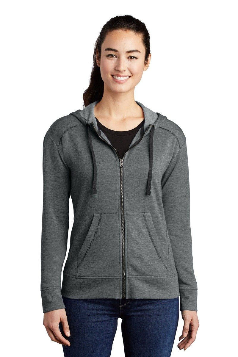 Sport-Tek Outerwear XS / Dark Grey Heather Sport-Tek LST293: Ladies PosiCharge Tri-Blend Wicking Fleece Full-Zip Hooded Jacket