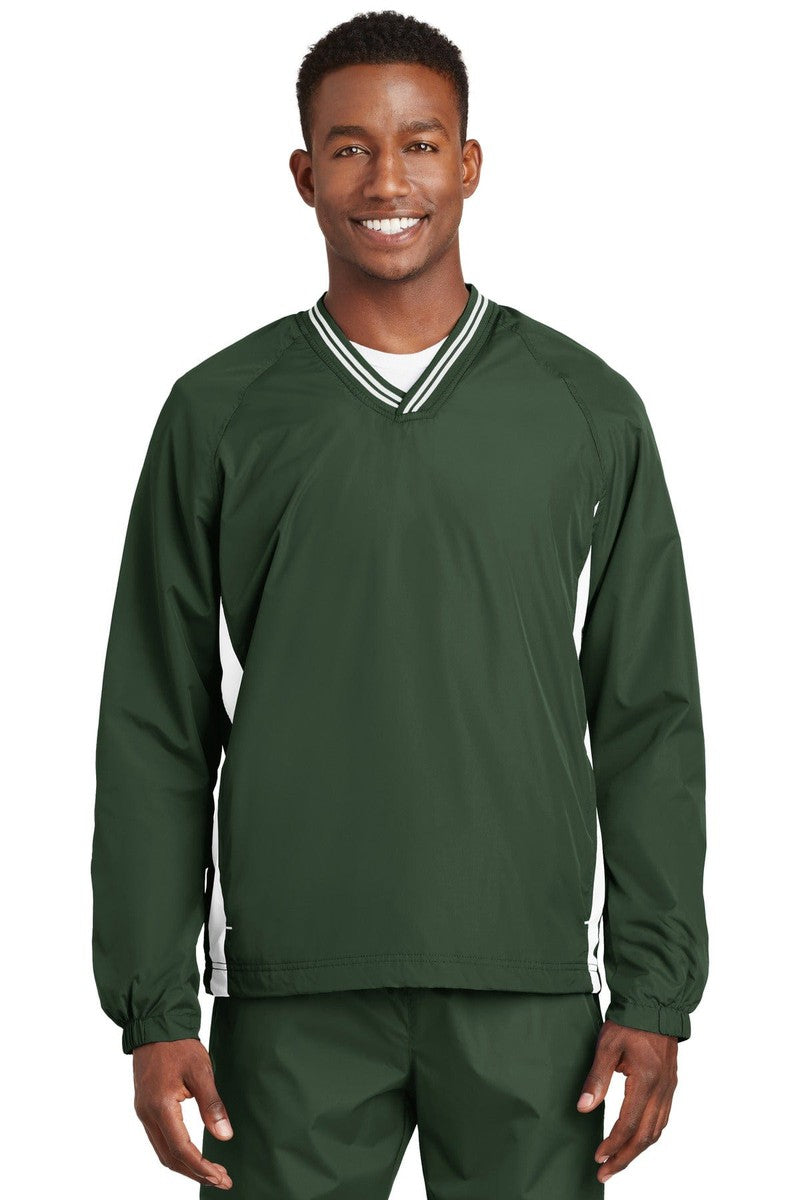Sport-Tek Outerwear XS / Forest Green/ White Sport-Tek JST62: V-Neck Shirt
