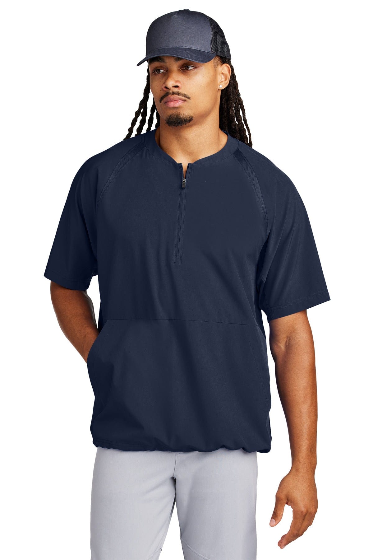 Sport-Tek Outerwear 2XL / True Navy Sport-Tek JST489: Repeat 1/2-Zip Short Sleeve Jacket