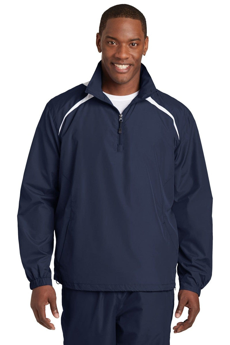 Sport-Tek Outerwear XS / True Navy/ White Sport-Tek JST75: 1/2-Zip Wind Shirt