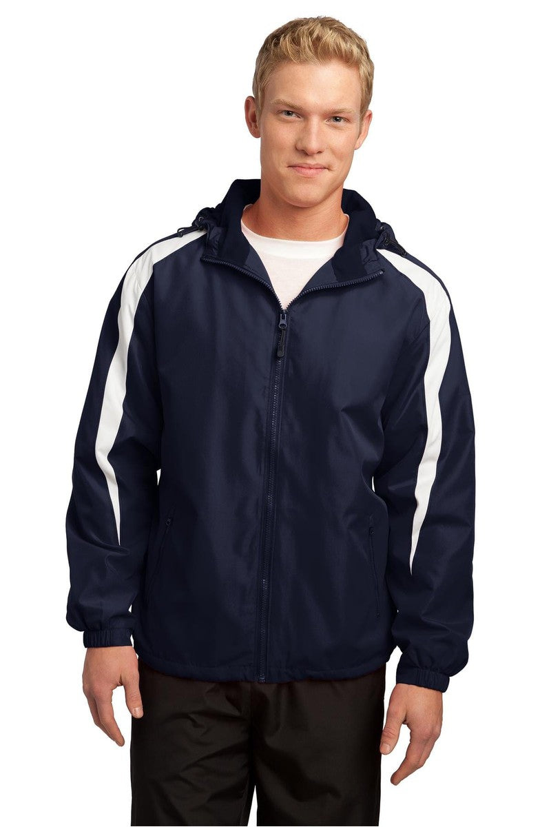 Sport-Tek Outerwear XS / True Navy/ White Sport-Tek JST81: Fleece-Lined Colorblock Jacket