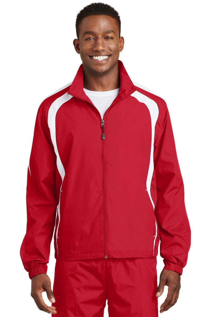 Sport-Tek Outerwear XS / True Red/ White Sport-Tek JST60: Colorblock Raglan Jacket