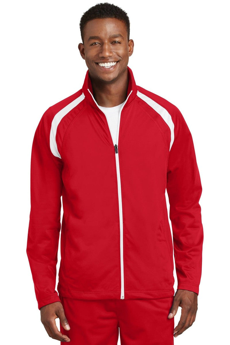 Sport-Tek Outerwear XS / True Red/ White Sport-Tek JST90: Tricot Track Jacket