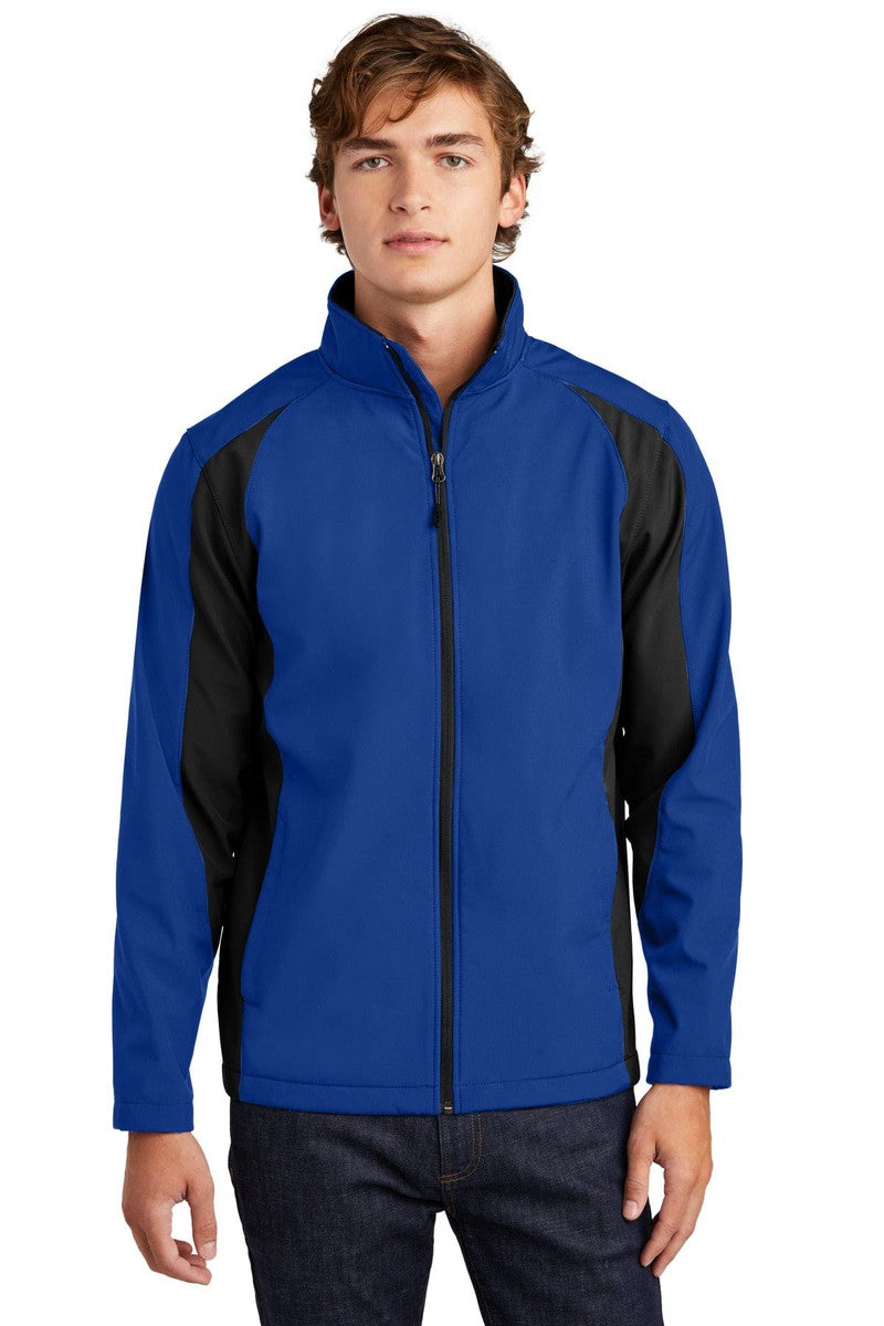 Sport-Tek Outerwear XS / True Royal/ Black Sport-Tek St970: Colorblock Soft Shell Jacket