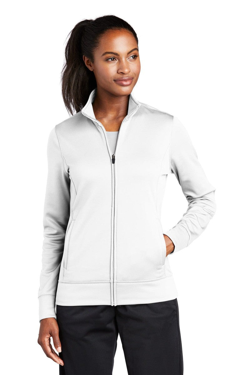 Sport-Tek Outerwear XS / White Sport-Tek LST241: Ladies Sport-Wick Fleece Full-Zip Jacket