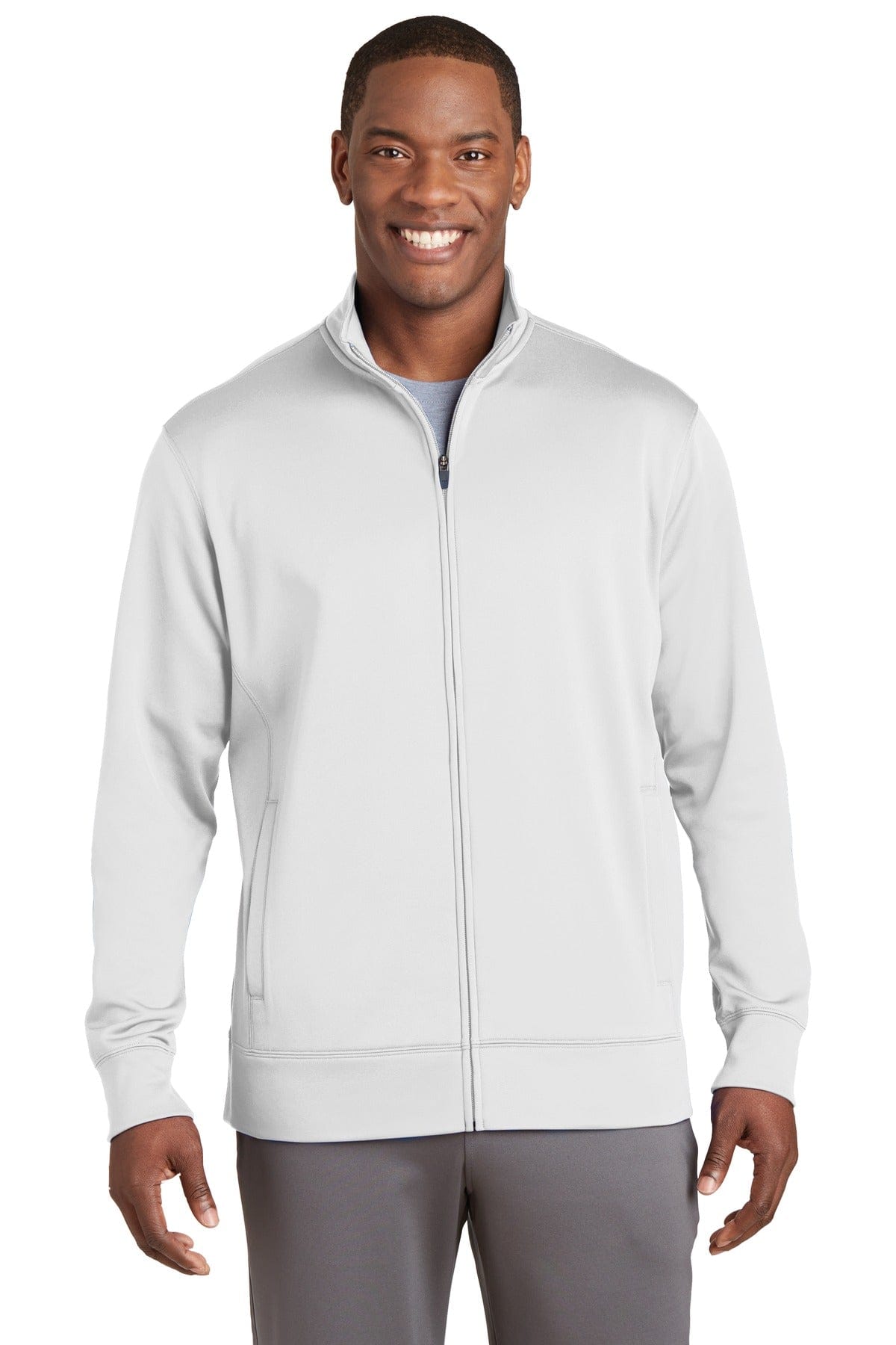 Sport-Tek Outerwear XS / White Sport-Tek ST241: Sport-Wick Fleece Full-Zip Jacket