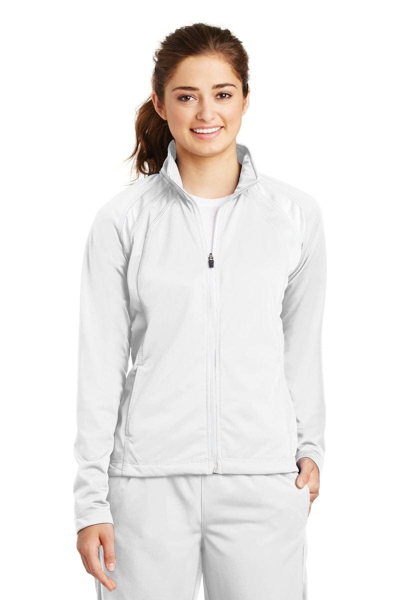 Sport-Tek Outerwear XS / White/ White Sport-Tek LST90: Ladies Tricot Track Jacket
