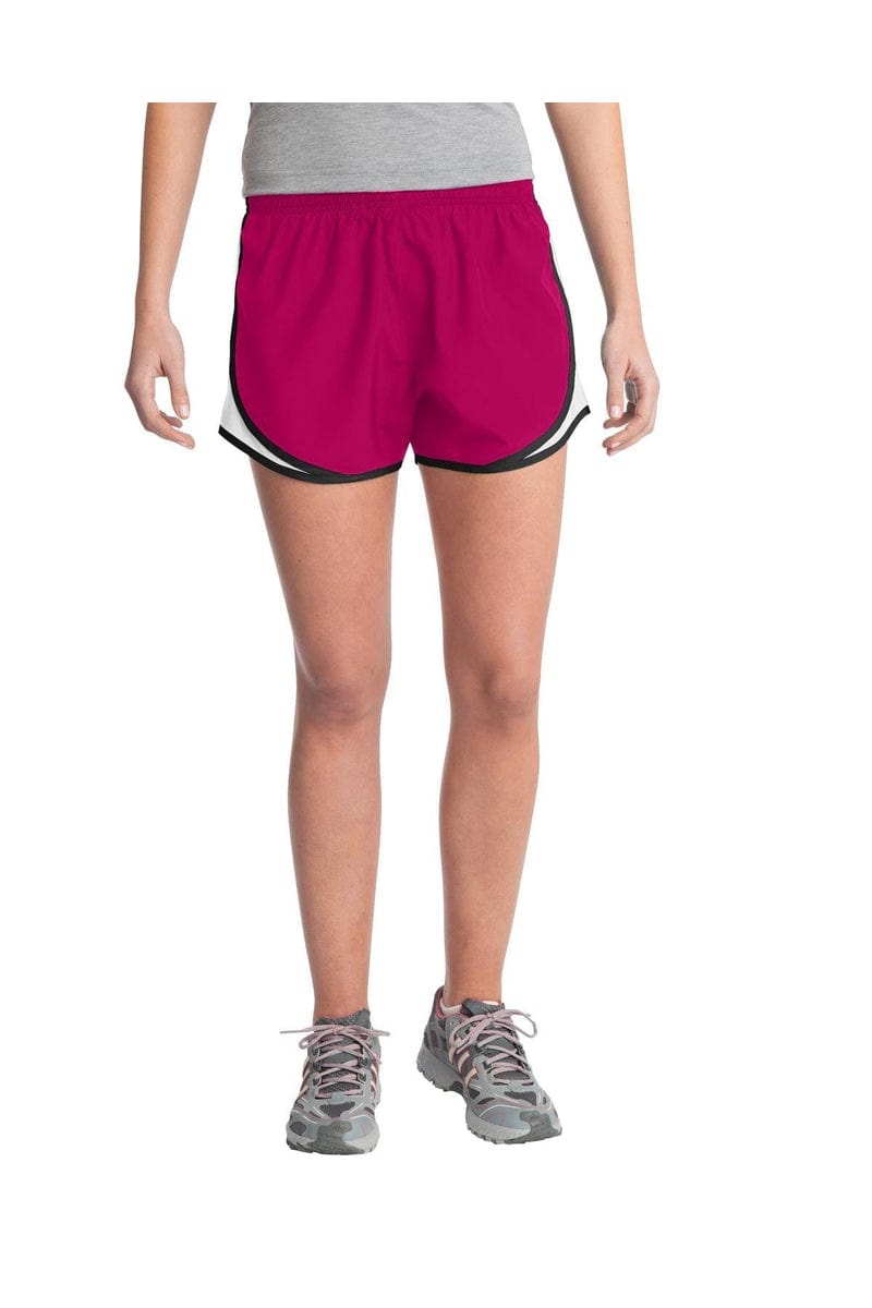 Sport-Tek Pants XS / Pink Raspberry/ White/ Black Sport-Tek LST304: Ladies Cadence Short