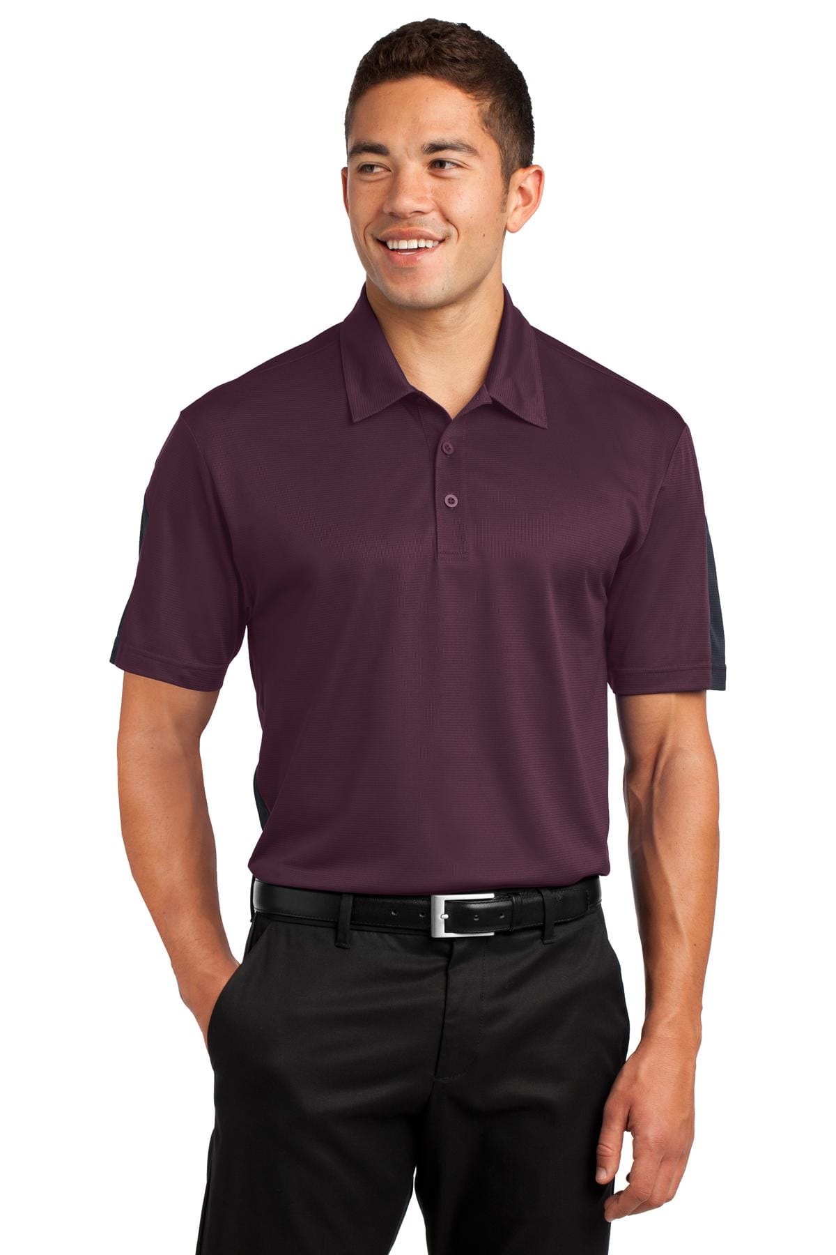 Sport-Tek Polos/Knits 4XL / Maroon/ Grey Sport-Tek ST695: PosiCharge Active Textured Colorblock Polo