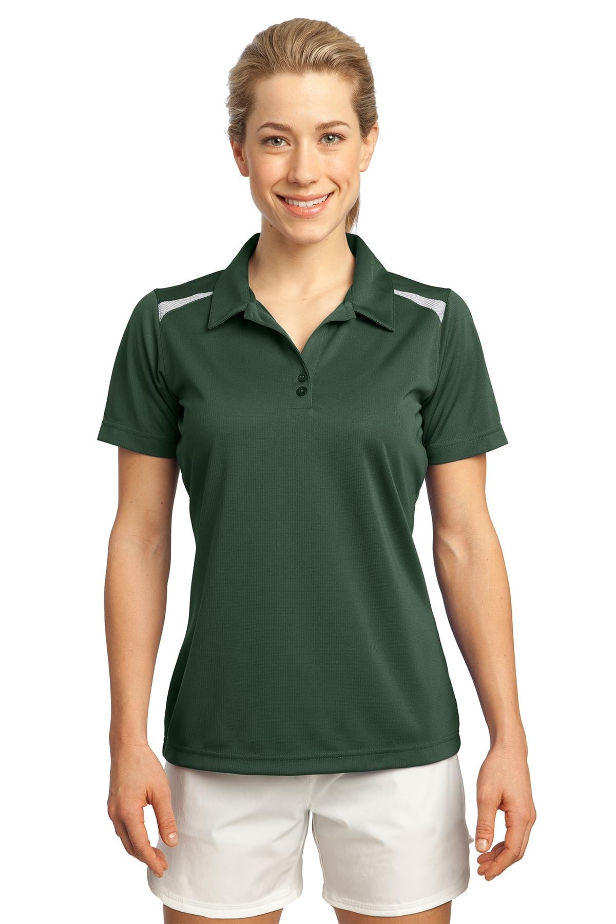 Sport-Tek Polos/Knits M / Forest Green/White DISCONTINUED  Sport-Tek ®  Ladies Vector Sport-Wick ®  Polo. LST670