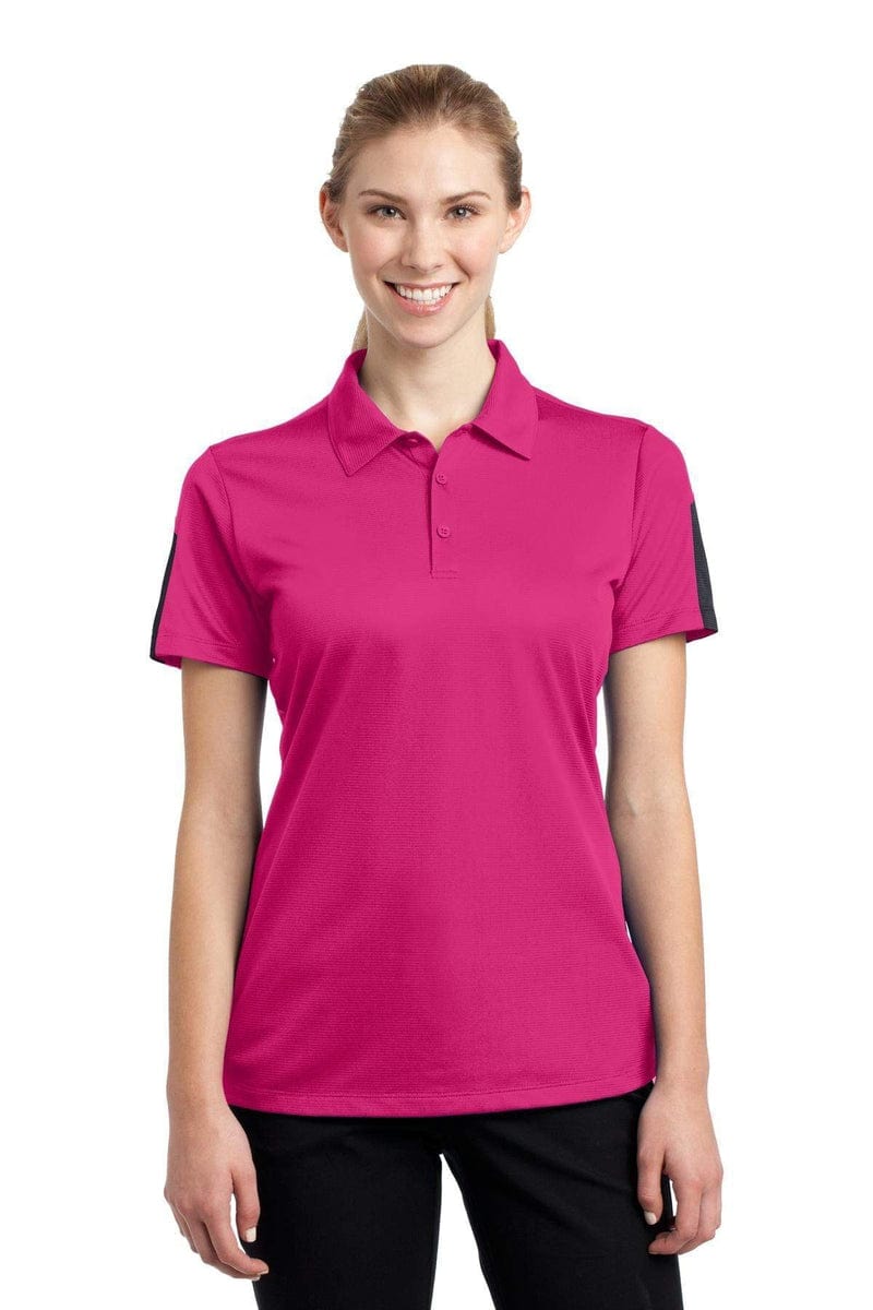 Sport-Tek Polos/Knits Sport-Tek LST695: Ladies PosiCharge Active Textured Colorblock Polo