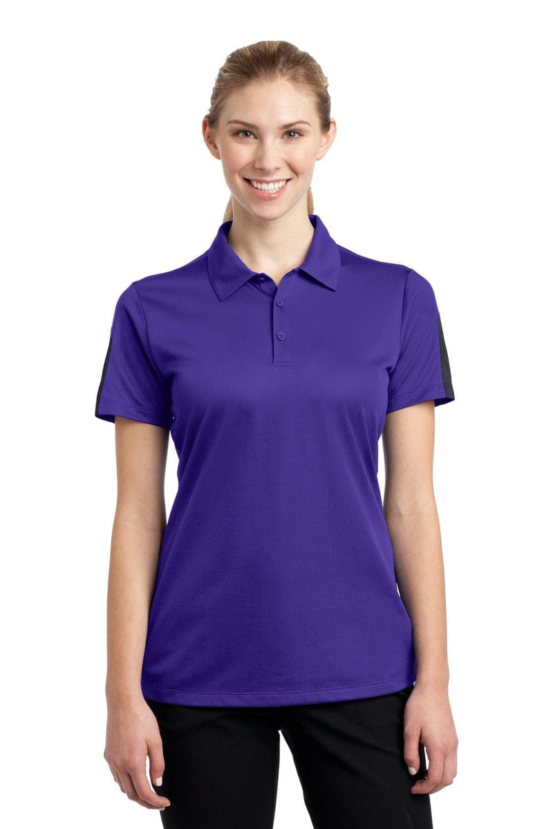 Sport-Tek Polos/Knits Sport-Tek LST695: Ladies PosiCharge Active Textured Colorblock Polo