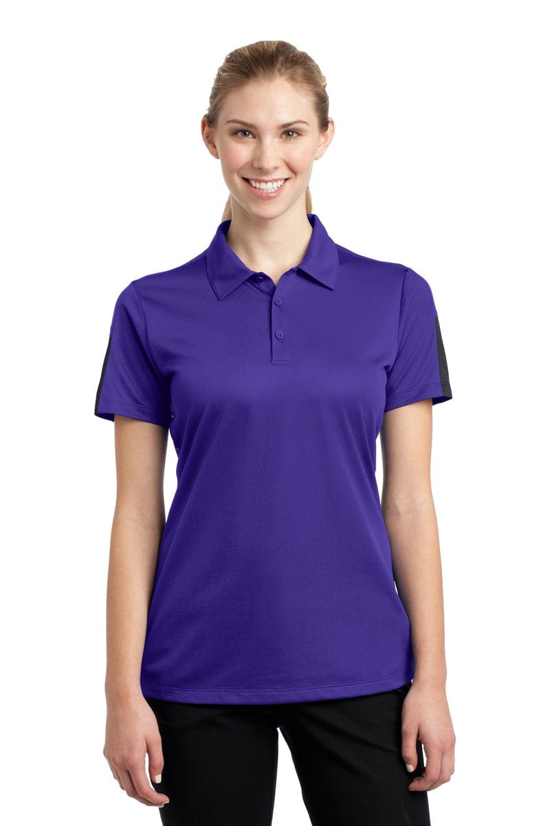 Sport-Tek Polos/Knits Sport-Tek LST695: Ladies PosiCharge Active Textured Colorblock Polo