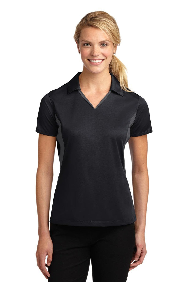 Sport-Tek Polos/Knits XS / Black/ Iron Grey Sport-Tek LST655: Ladies Side Blocked Micropique Sport-Wick Polo