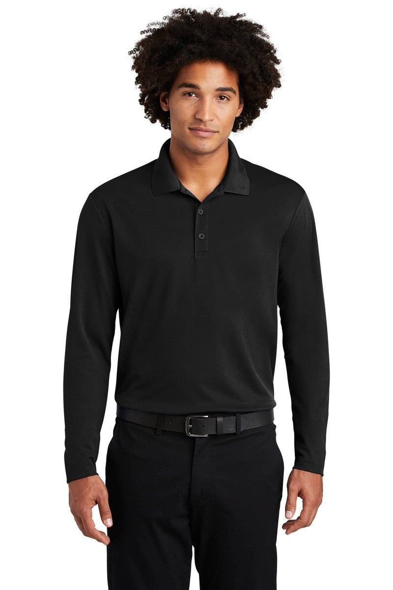 Sport-Tek Polos/Knits XS / Black Sport-Tek ST640LS: PosiCharge RacerMesh Long Sleeve Polo