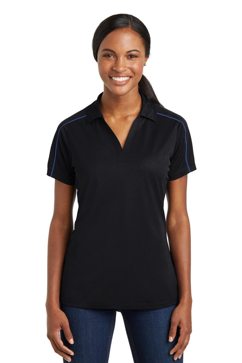 Sport-Tek Polos/Knits XS / Black/ True Royal Sport-Tek LST653: Ladies Micropique Sport-Wick Piped Polo