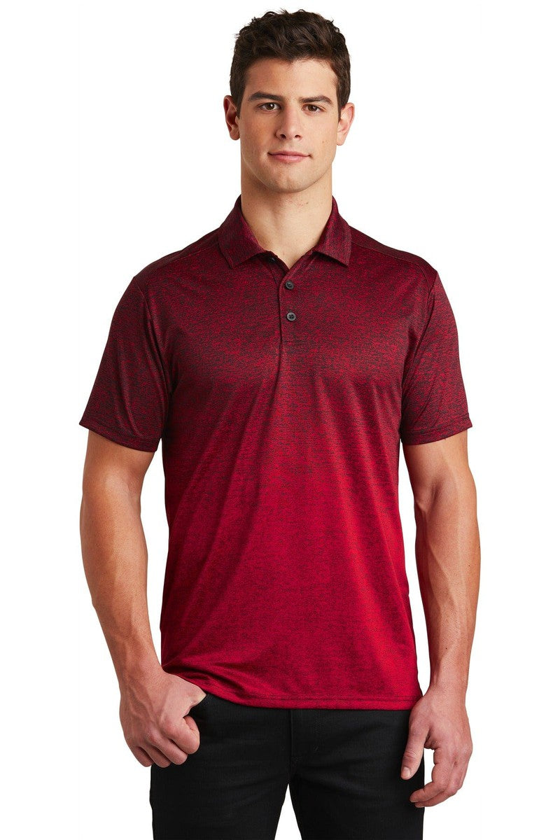 Sport-Tek Polos/Knits XS / Deep Red/ Black Sport-Tek ST671: Ombre Heather Polo